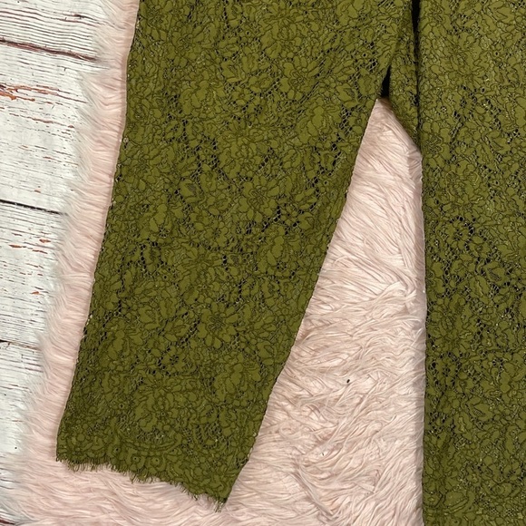 J. Crew Lace Easy High Rise Crop Pant in Moss - Picture 8 of 10
